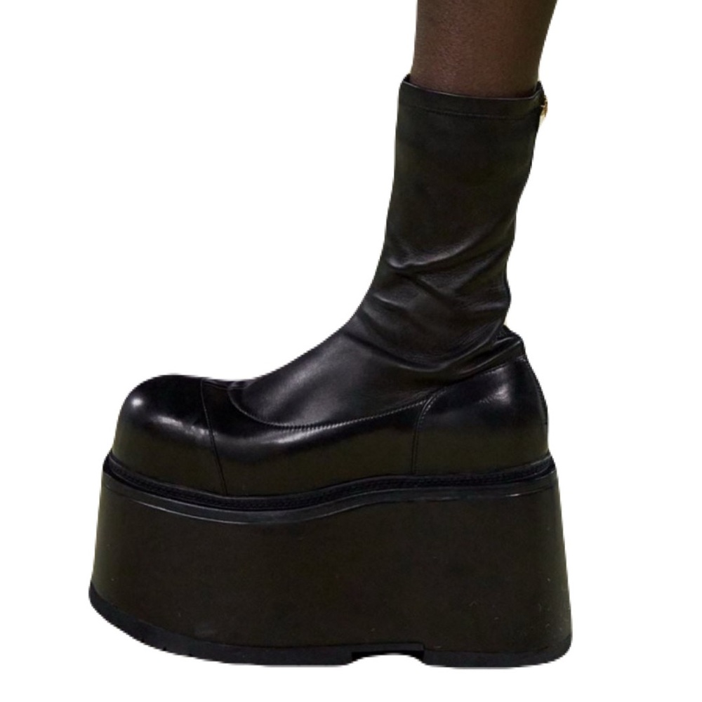 Balmain Leather high platform boots